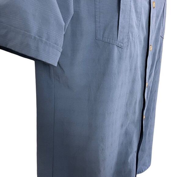 Zyia Active Womens Vented Button Down Short Sleeve Fishing Blue Shirt Top sz M - Picture 3 of 16